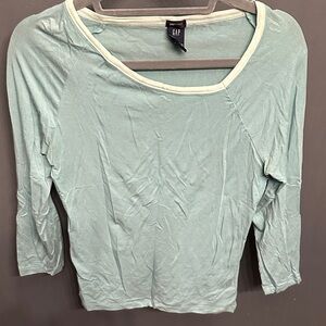 GAP Women's Mint Green Long Sleeve Tee